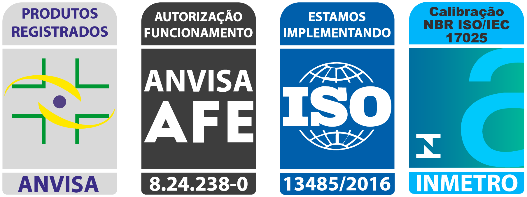 Selos de qualidade ISO e Anvisa